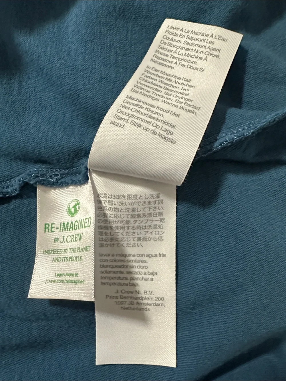 J.Crew Washed Crewneck Tee in Teal Blue